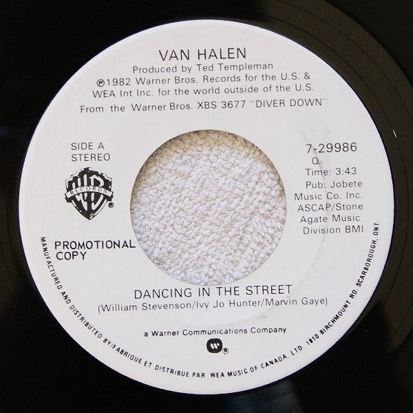 Van Halen : Dancing In The Street (7", Promo)