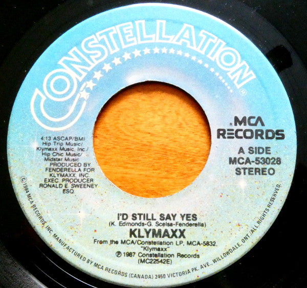 Klymaxx : I'd Still Say Yes (7", Single)