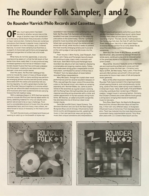 Various : Rounder Folk 1 (LP, Smplr)