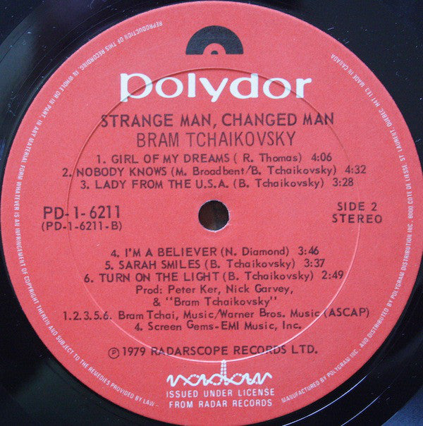 Bram Tchaikovsky : Strange Man, Changed Man (LP, Album)