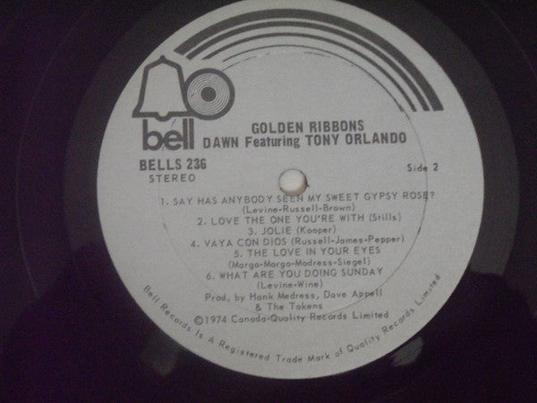 Dawn (5) Featuring Tony Orlando : Golden Ribbons (LP, Comp)
