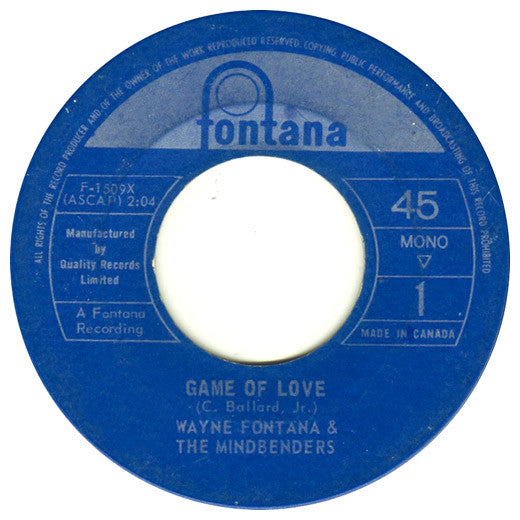 Wayne Fontana & The Mindbenders : Game Of Love / One More Time (7", Single)
