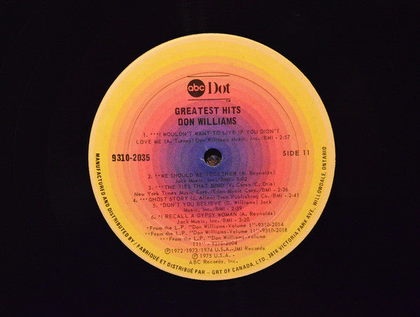 Don Williams (2) : Greatest Hits (LP, Comp)