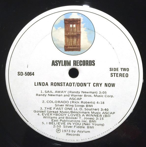 Linda Ronstadt : Don't Cry Now (LP, Album)