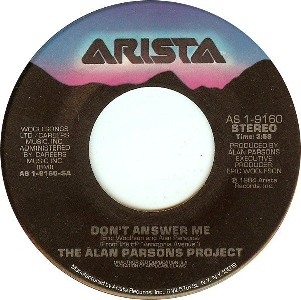 The Alan Parsons Project : Don't Answer Me (7", Single, Spe)
