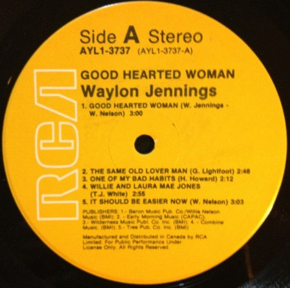 Waylon Jennings : Good Hearted Woman (LP, Album, RE)
