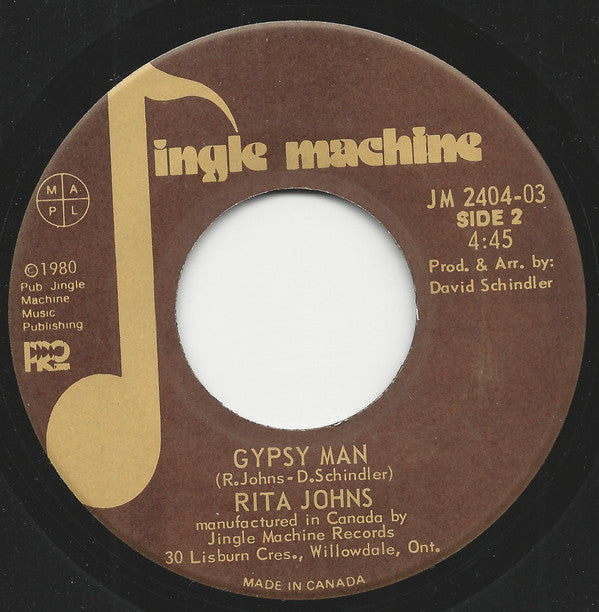 Rita Johns : A Little Bit Of Love / Gypsy Man (7")