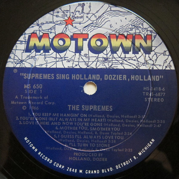 The Supremes : Supremes Sing Holland▪Dozier▪Holland (LP, Album, Ind)