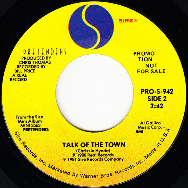 The Pretenders : Message Of Love (7", Promo)