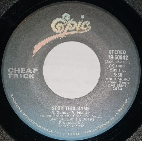 Cheap Trick : Stop This Game (7", Single)