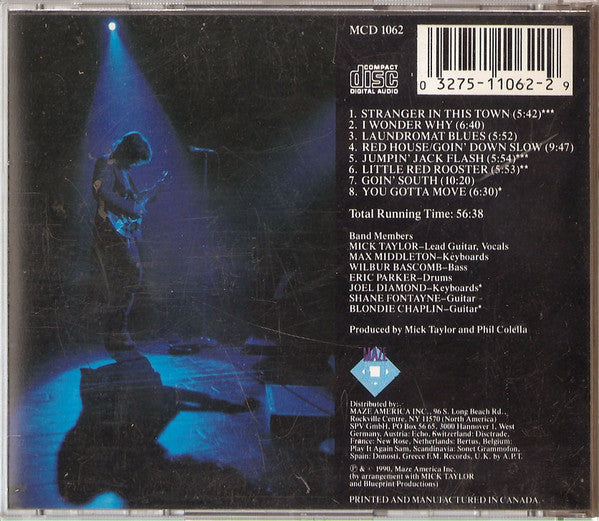 Mick Taylor : Stranger In This Town (CD, Album)