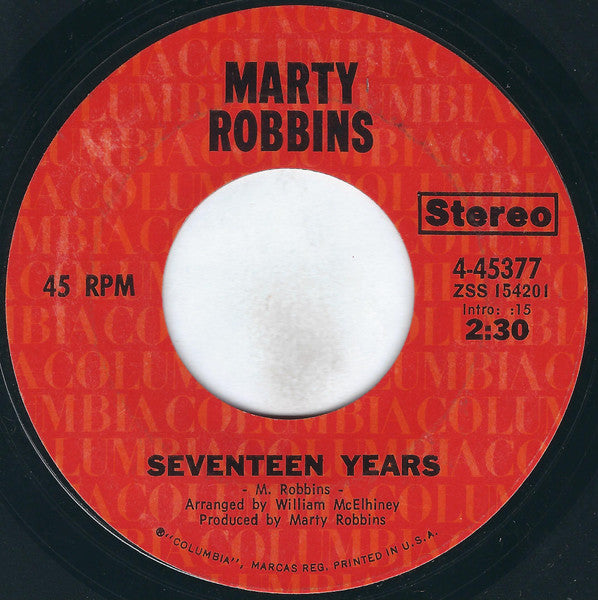 Marty Robbins : The Chair (7", Single, Styrene, Ter)