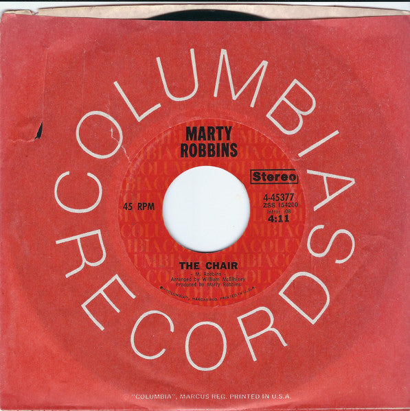 Marty Robbins : The Chair (7", Single, Styrene, Ter)