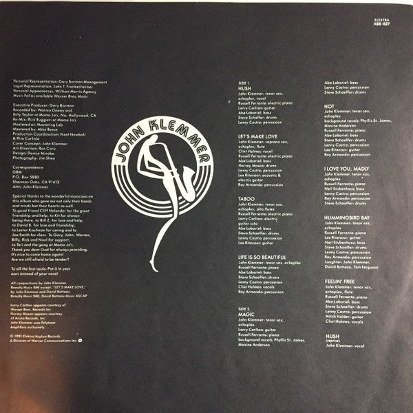 John Klemmer : Hush (LP, Album)