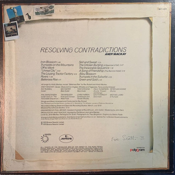 Andy Mackay : Resolving Contradictions (LP, Album)