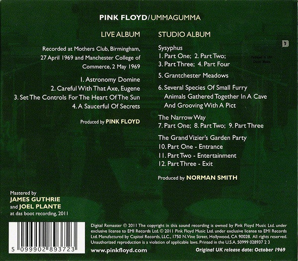 Pink Floyd : Ummagumma (2xCD, Album, RE, RM)