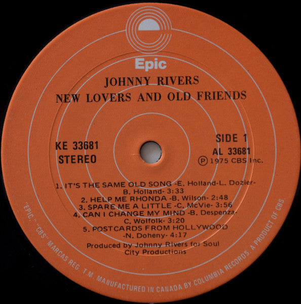 Johnny Rivers : New Lovers And Old Friends (LP, Album)