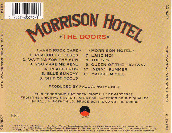 The Doors : Morrison Hotel (CD, Album, RE, RM)