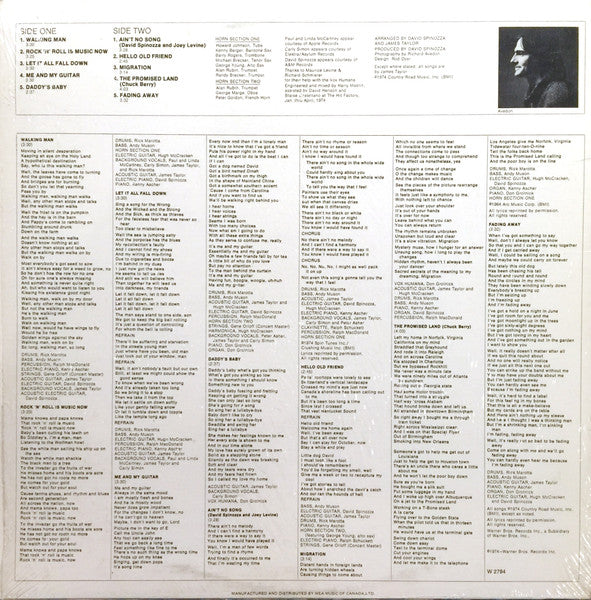 James Taylor (2) : Walking Man (LP, Album)