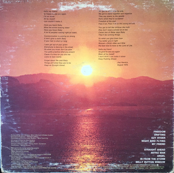 Jimi Hendrix : The Cry Of Love (LP, Album, RE)