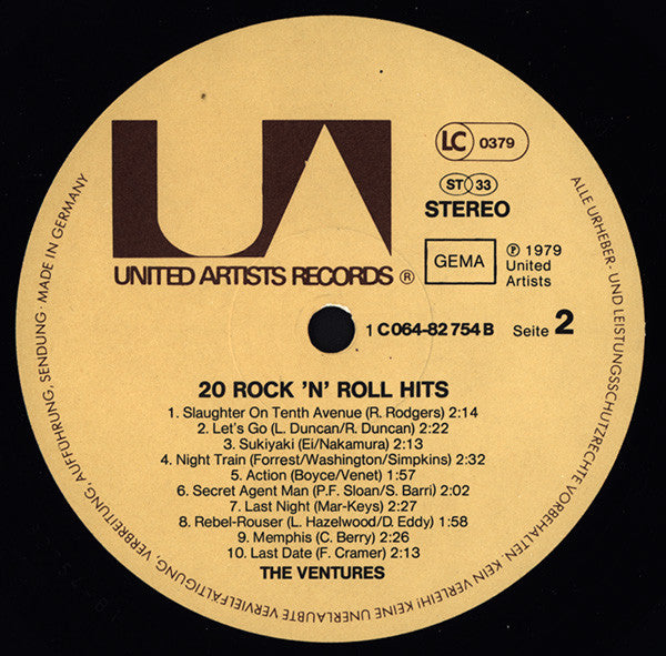 The Ventures : 20 Rock 'N' Roll Hits (LP, Comp)