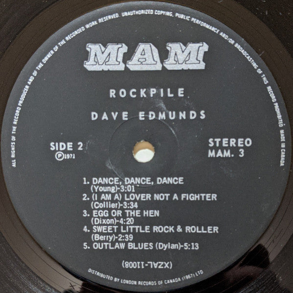 Dave Edmunds : Rockpile (LP, Album)