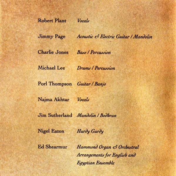 Jimmy Page & Robert Plant : No Quarter: Jimmy Page & Robert Plant Unledded (CD, Album, SRC)