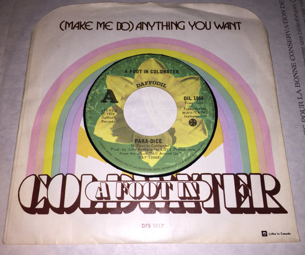 A Foot In Coldwater : Para-Dice (7")