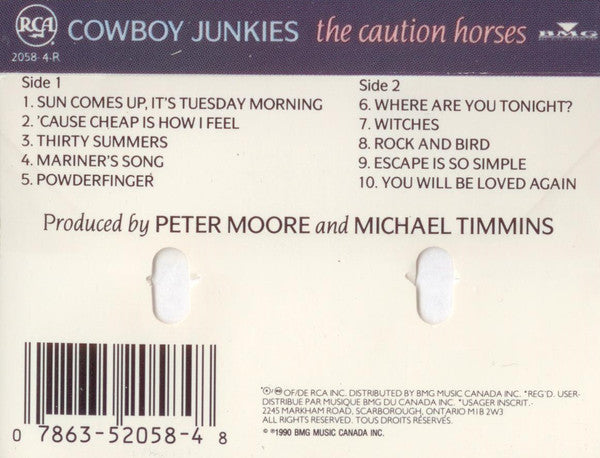 Cowboy Junkies : The Caution Horses (Cass, Album)
