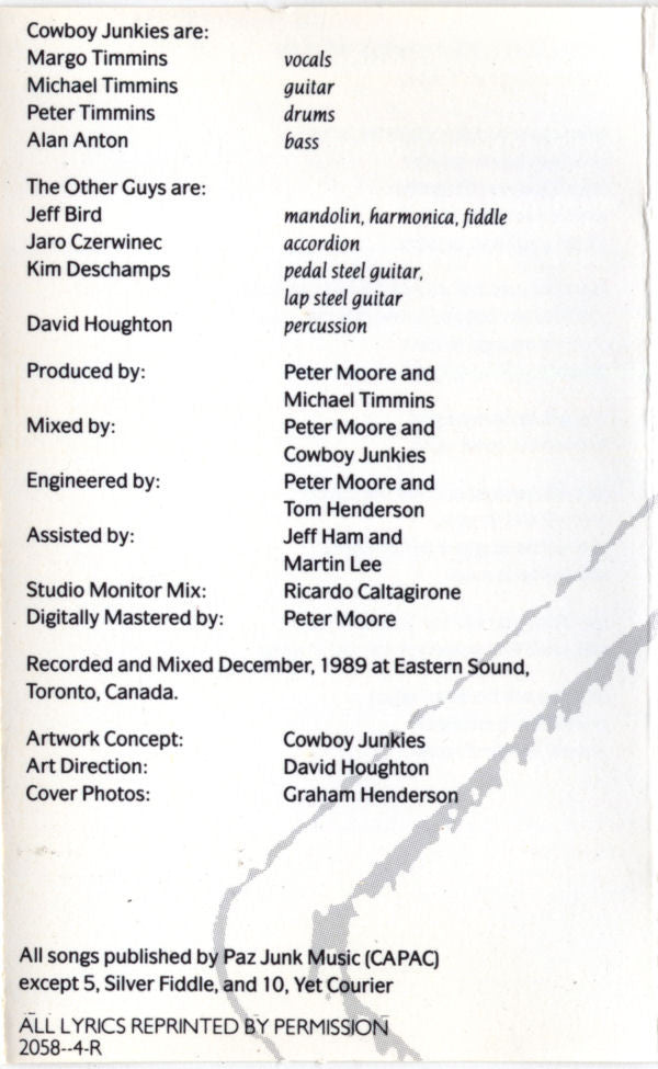 Cowboy Junkies : The Caution Horses (Cass, Album)