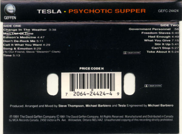 Tesla : Psychotic Supper (Cass, Album, Dol)