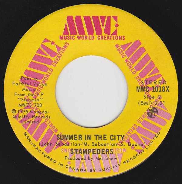 The Stampeders : New Orleans / Summer In The City (7", Single)
