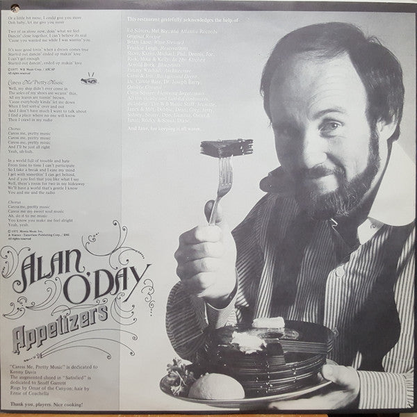 Alan O'Day : Appetizers (LP, Album)