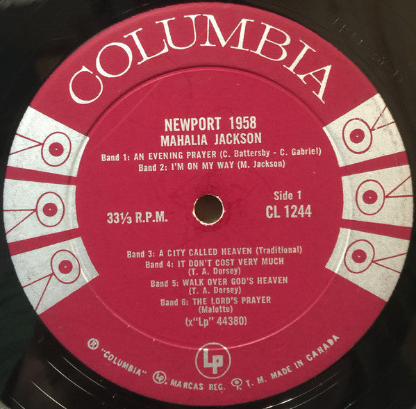 Mahalia Jackson : Newport 1958 (LP, Album, Mono)