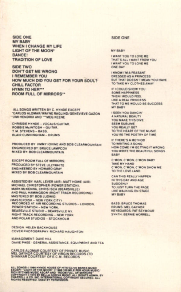 The Pretenders : Get Close (Cass, Album, Dol)