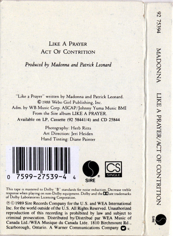 Madonna : Like A Prayer (Cass, Single, Dol)