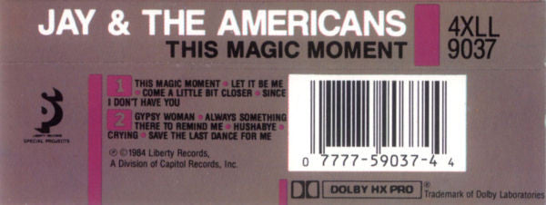 Jay & The Americans : This Magic Moment (Cass, Comp, RE, Dol)