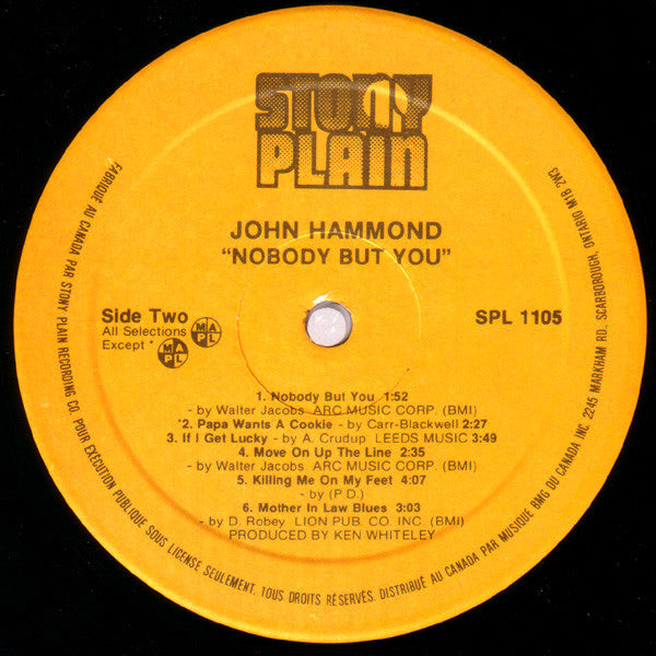 John Hammond* : Nobody But You (LP, Album)
