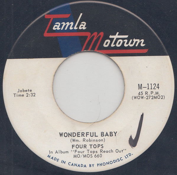 Four Tops : If I Were A Carpenter / Wonderful Baby (7", Single)