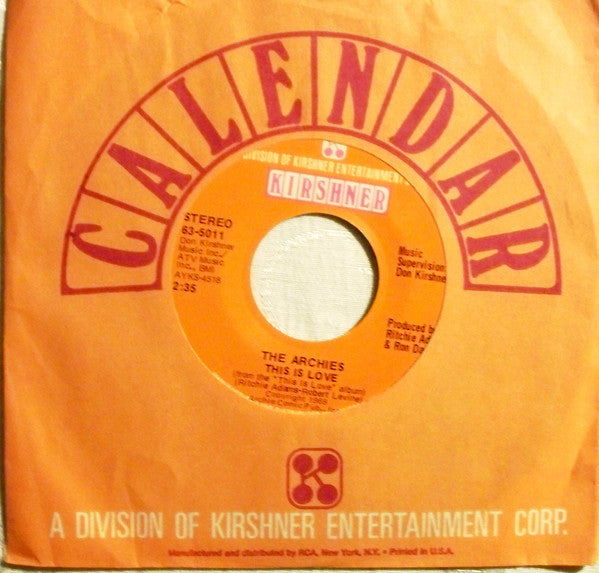 The Archies : This Is Love / Throw A Little Love My Way (7")