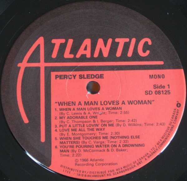 Percy Sledge : When A Man Loves A Woman (LP, Album, Mono, RE)