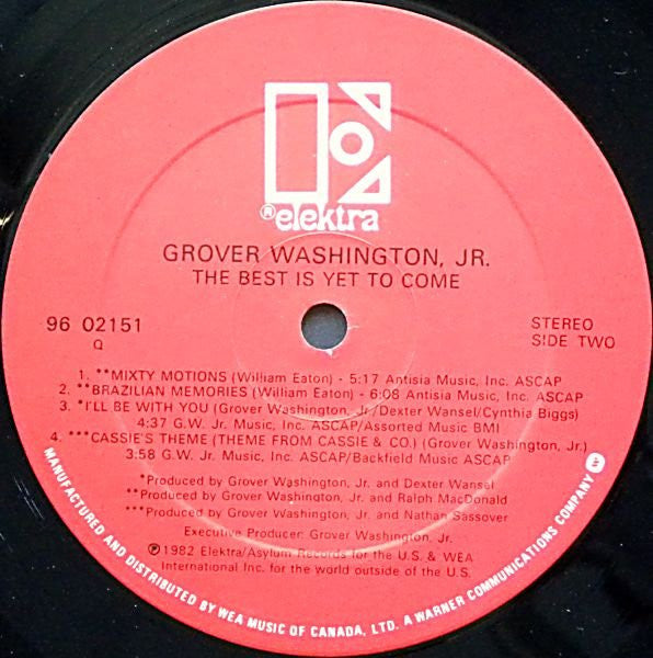 Grover Washington, Jr. : The Best Is Yet To Come (LP, Album)