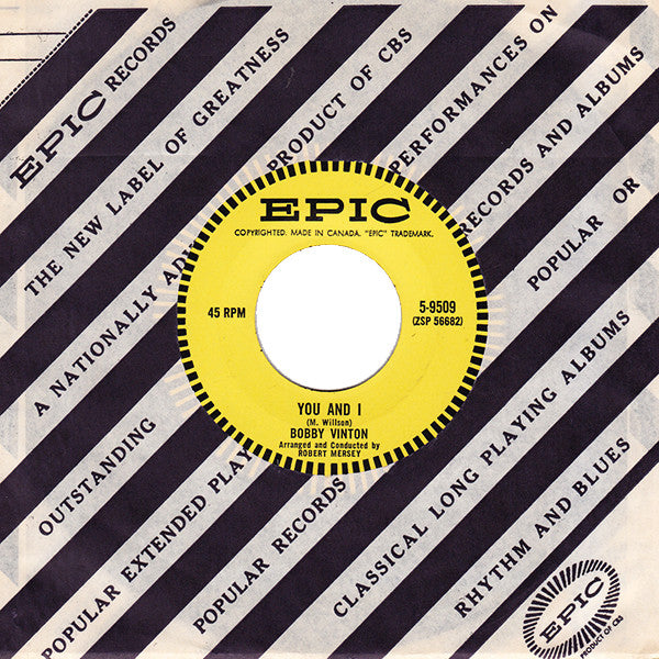 Bobby Vinton : Roses Are Red (My Love) (7", Single)