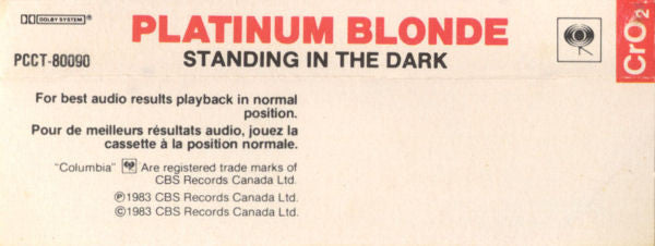 Platinum Blonde : Standing In The Dark (Cass, Album, RE)