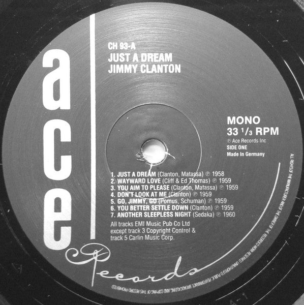 Jimmy Clanton : Just A Dream (LP, Album, Comp, Mono)