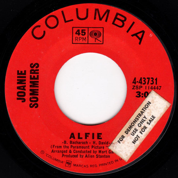 Joanie Sommers : Alfie / You Take What Comes Along (7", Single)
