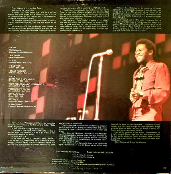 Al Green : Green Is Blues (LP, Album, RE, Bes)