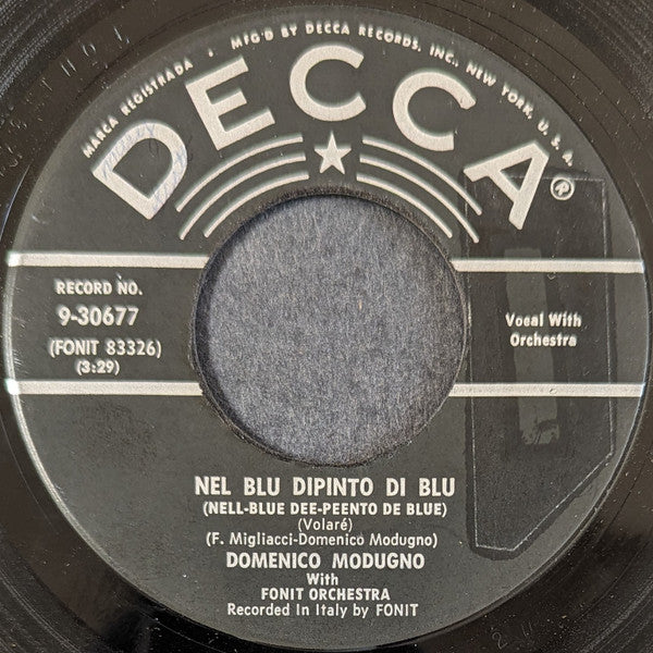 Domenico Modugno With Fonit Orchestra* / Domenico Modugno And His Quintette* : Nel Blu Dipinto Di Blu (Volaré) / Mariti In Citta (7", Pin)