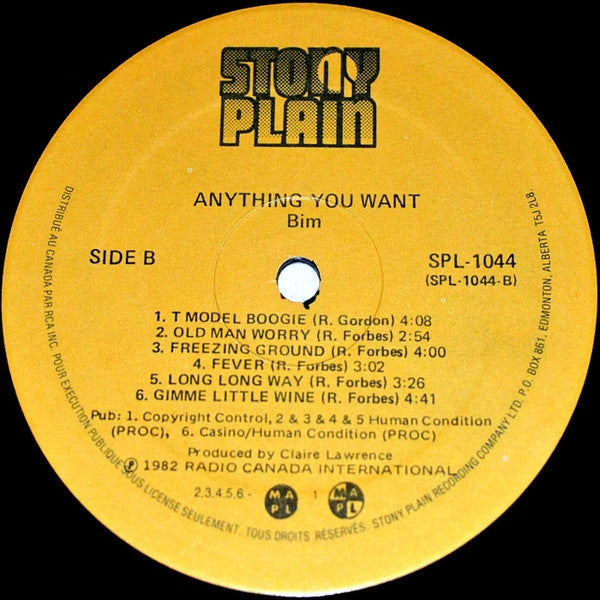 Bim (8) : Anything You Want (LP, Album)