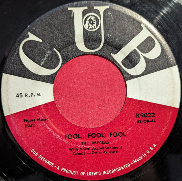 The Impalas : I Ran All The Way Home / Fool,, Fool, Fool (7", Single, M/Print)